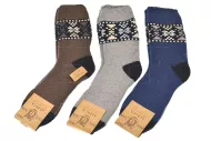ALPACA gyapjú zokni norvég mintás - 3 pár, vegyes színek, mérete 40-43