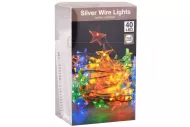 Világító LED csillagok elemre - 40 dióda - színes- 205 cm