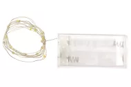 Micro LED fényfüzér elemekkel - 95 cm - 20 dióda - meleg fehér