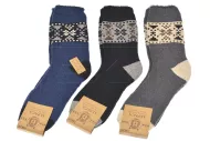 ALPACA gyapjú zokni norvég mintás - 3 pár, vegyes színek, mérete 40-43