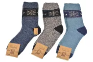 ALPACA gyapjú zokni hópelyhek - 3 pár, vegyes színek, mérete 44-47