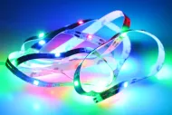 Öntapadós elemes LED szalag - 100 cm - 30 dióda - színes
