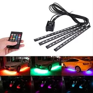 Színes LED RGB szalagok autóba - 4 db - Onever