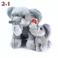Plüss elefántanya kölyökkel - 27 cm - Rappa
