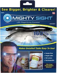 Nagyító szemüveg LED lámpával