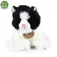 Plüss macska fekete-fehér, 17 cm