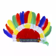 Indián fejpánt színes tollakkal