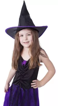 Boszorkány / halloween jelmez lila kalappal, M méret