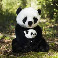 Plüss panda kicsinyével, 27 cm