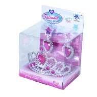 Hercegnő korona fülbevalóval - rózsaszín - Rappa