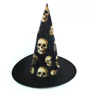 Boszorkány kalap koponyákkal felnőtteknek