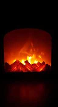 Modern kandalló lángok LED imitációjával - 30 x 28 cm - HOMESTYLING