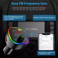Bluetooth transzmitter 5.0 FM S27 - fekete
