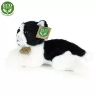 Plüss macska fekete-fehér, 15 cm
