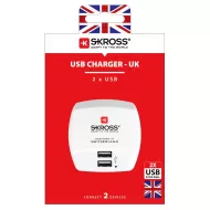 USB töltőadapter DC10UK UK-ba - 2400 mA - 2x USB kimenet - SKROSS