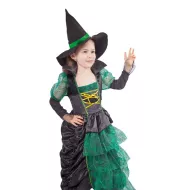 Farsangi jelmez + boszorkány kalap zöld S méret
