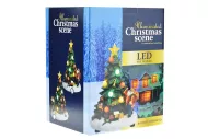 Kézzel festett karácsonyfa LED fénnyel - 18 cm
