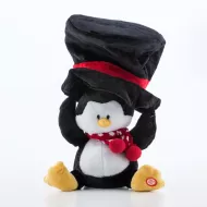Zenélő és mozgó karácsonyi plüssjáték - pingvin