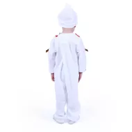 Gyermek hóember jelmez sapkával és piros sállal (M)