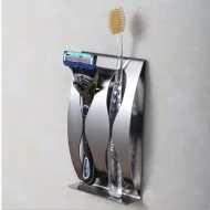 Rozsdamentes acél tartó borotvákhoz vagy fogkefékhez