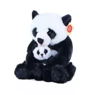 Plüss panda kicsinyével, 27 cm