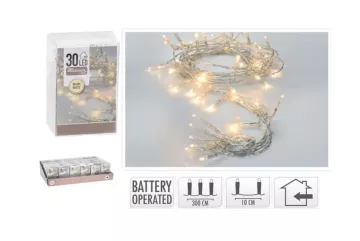Elemes karácsonyi LED világítás - 30 LED - meleg fehér