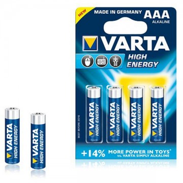 Varta LR03, 1,5V High Energy, 4x AAA alkáli elem Varta LR03, 1,5V High Energy, 4x AAA alkáli elem