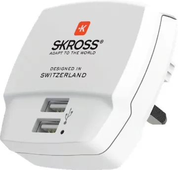 USB töltőadapter DC10UK UK-ba - 2400 mA - 2x USB kimenet - SKROSS