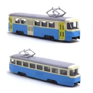 Tatra T3  fém villamos - 18,5 cm - kék