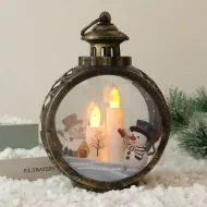 Karácsonyi lámpás - hóemberek