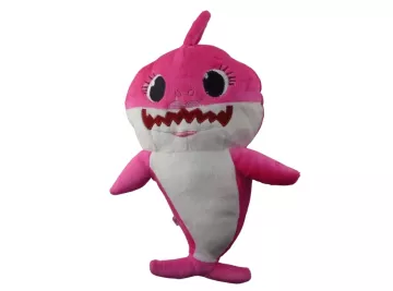 Éneklő plüss cápa - rózsaszín