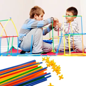 Kreatív gyerek modellező építőjáték - összerakható pálcikák - 500 darab