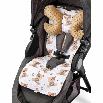 Alátét babakocsiba Basic Sensillo Minky párnával bézs Alátét babakocsiba Basic Sensillo Minky párnával bézs