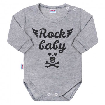 Baba hosszú ujjú body New Baby Rock baby szürke Baba hosszú ujjú body New Baby Rock baby szürke
