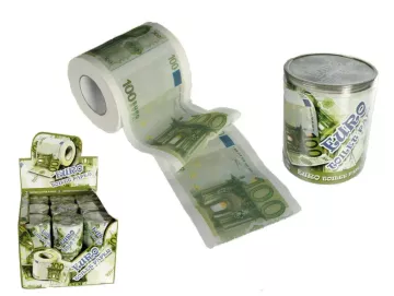 WC-papír 100 €-s bankjeggyel