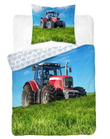 Ágyneműhuzat Traktor piros 140/200, 70/80 Ágyneműhuzat Traktor piros 140/200, 70/80