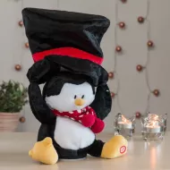 Zenélő és mozgó karácsonyi plüssjáték - pingvin