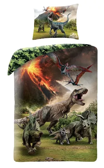 Gyerek ágyneműhuzat - Jurassic Park - vulkán - 140 x 200 - Halantex