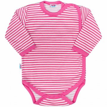 Baba body teljes hosszában patentos New Baby Classic II rózsaszín csíkokkal Baba body teljes hosszában patentos New Baby Classic II rózsaszín csíkokkal
