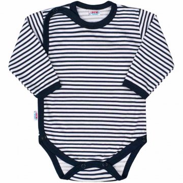 Baba body teljes hosszában patentos New Baby Classic II kék csíkokkal Baba body teljes hosszában patentos New Baby Classic II kék csíkokkal