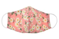 Textil többhasználatos szájmaszk virágokkal - rózsaszín