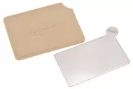 Mini zsebtükör hitelkártya méretben 8,5x5,3 cm - bézs