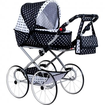 Gyermek Retro babakocsi babáknak 2az1-ben Baby Mix Natálka fehér - fekete Gyermek Retro babakocsi babáknak 2az1-ben Baby Mix Natálka fehér - fekete
