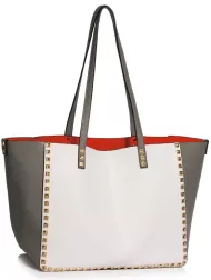 Elegáns női táska LS00477 - szürke-fehér - LS Fashion 