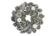 Karácsonyi koszorú - 25 cm - fehér